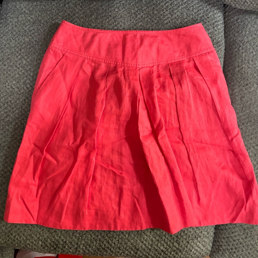 Pleated Coral Skirt